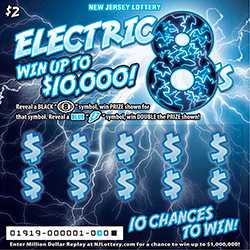 Electric 8's New Jersey scratch-off ticket