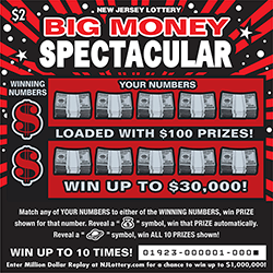 Big Money Spectacular New Jersey scratch-off ticket