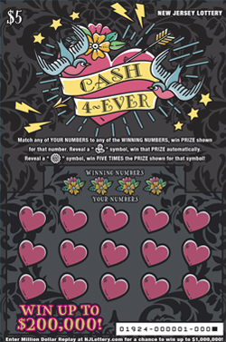 Cash 4-Ever New Jersey scratch-off ticket