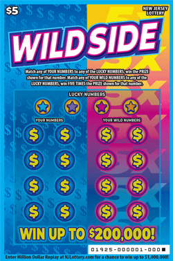 Wild Side New Jersey scratch-off ticket