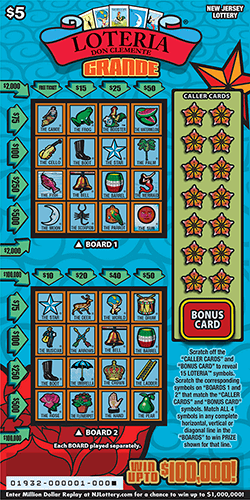 LOTERIA Grande New Jersey scratch-off ticket