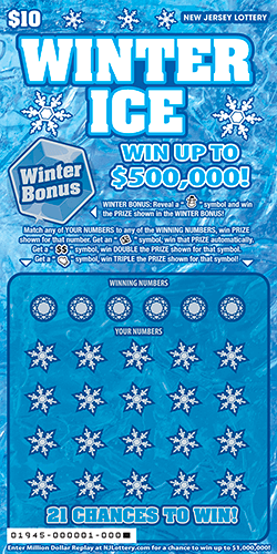 Winter Ice New Jersey scratch-off ticket