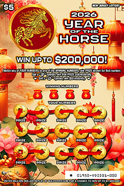 Year Of The Horse New Jersey scratch-off ticket