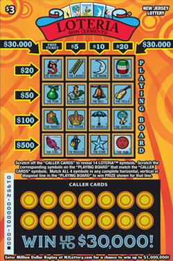 LOTERIA New Jersey scratch-off ticket