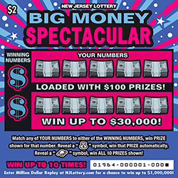 Big Money Spectacular New Jersey scratch-off ticket