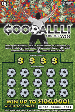Goooalll! For The Win New Jersey scratch-off ticket