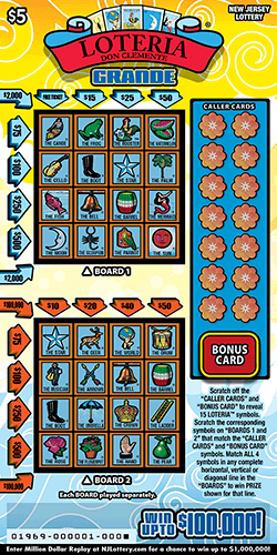 LOTERIA Grande New Jersey scratch-off ticket