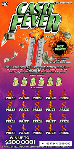 Cash Fever New Jersey scratch-off ticket