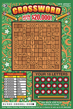 Crossword New Jersey scratch-off ticket