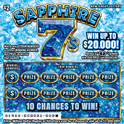 Sapphire 7's New Jersey scratch-off ticket