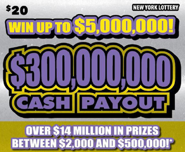 $300,000,000 CASH PAYOUT New York scratch-off ticket