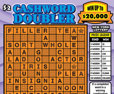 CASHWORD DOUBLER New York scratch-off ticket