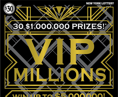 VIP MILLIONS New York scratch-off ticket