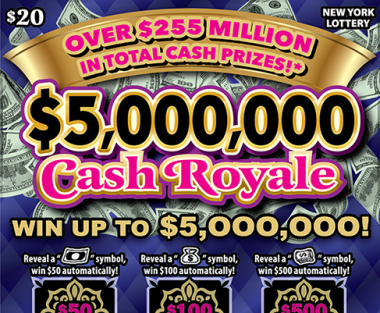 $5,000,000 CASH ROYALE New York scratch-off ticket