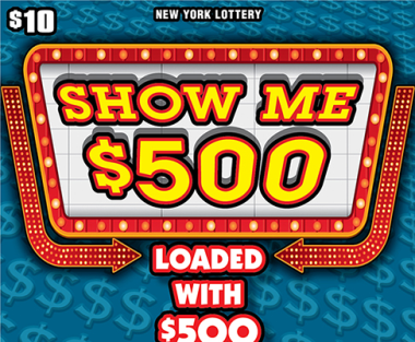 SHOW ME $500 New York scratch-off ticket