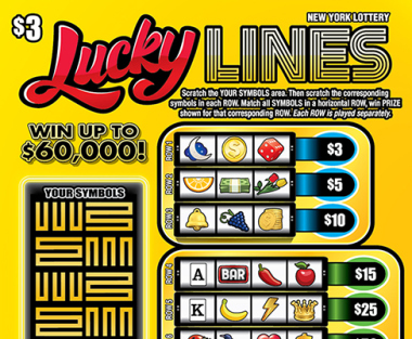 LUCKY LINES New York scratch-off ticket