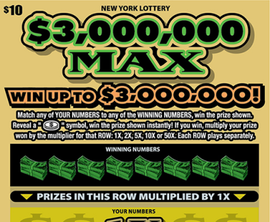 $3,000,000 MAX New York scratch-off ticket