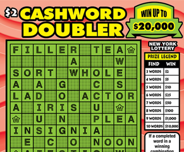 CASHWORD DOUBLER New York scratch-off ticket