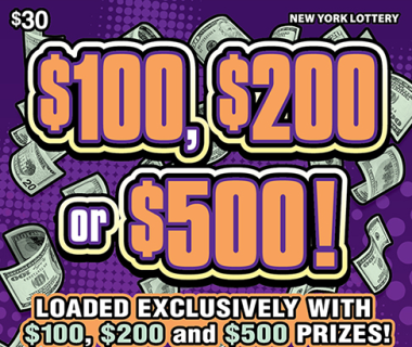 $100, $200 0R $500 New York scratch-off ticket