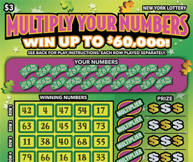 MULTIPLY YOUR NUMBERS New York scratch-off ticket