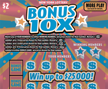 BONUS 10X New York scratch-off ticket