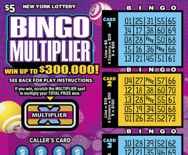 BINGO MULTIPLIER New York scratch-off ticket