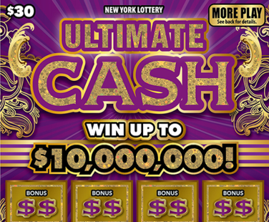 ULTIMATE CASH New York scratch-off ticket