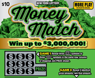 MONEY MATCH New York scratch-off ticket