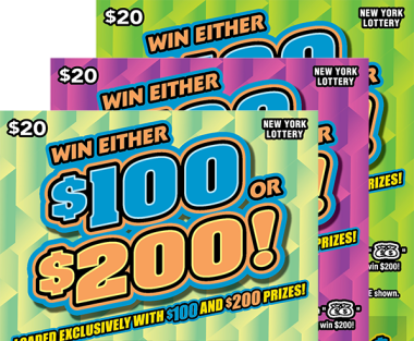 WIN EITHER $100 OR $200! New York scratch-off ticket