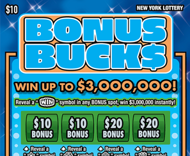 BONUS BUCKS New York scratch-off ticket