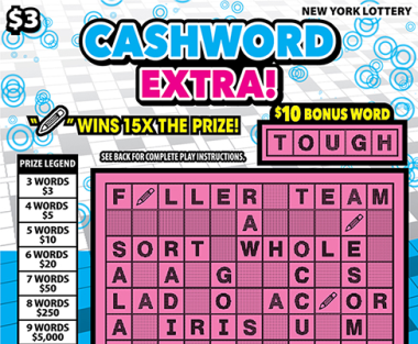 CASHWORD EXTRA! New York scratch-off ticket