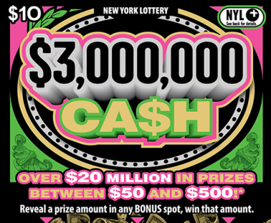 $3,000,000 CA$H New York scratch-off ticket