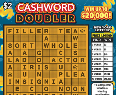 CASHWORD DOUBLER New York scratch-off ticket