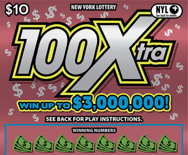 100Xtra New York scratch-off ticket