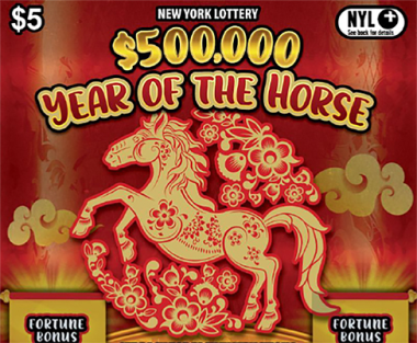 $500,000 YEAR OF THE HORSE New York scratch-off ticket
