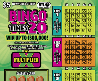 BINGO TIMES 20 New York scratch-off ticket