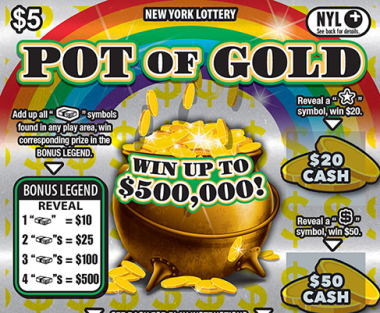POT OF GOLD New York scratch-off ticket
