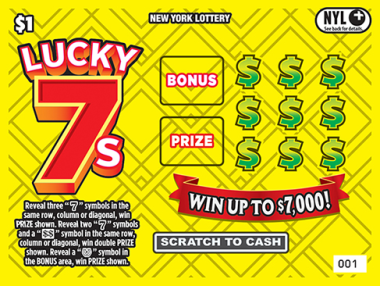 LUCKY 7s New York scratch-off ticket
