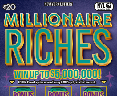 MILLIONAIRE RICHES New York scratch-off ticket