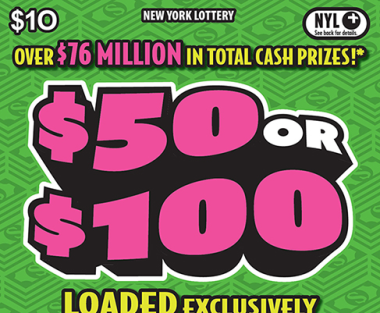 $50 OR $100 New York scratch-off ticket