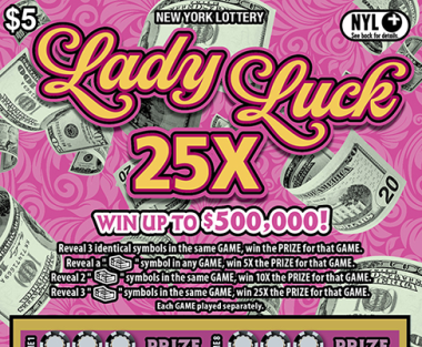 LADY LUCK 25X New York scratch-off ticket