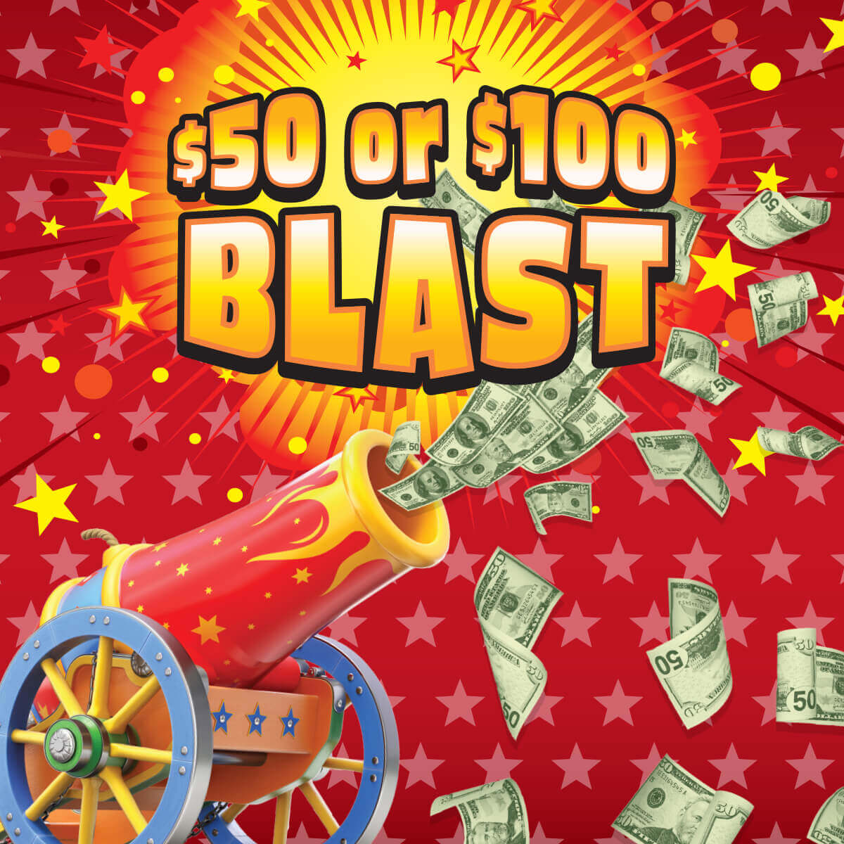 $50 Or $100 Blast Oregon scratch-off ticket