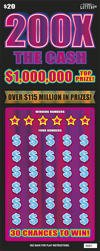 200X The Cash Texas scratch-off ticket