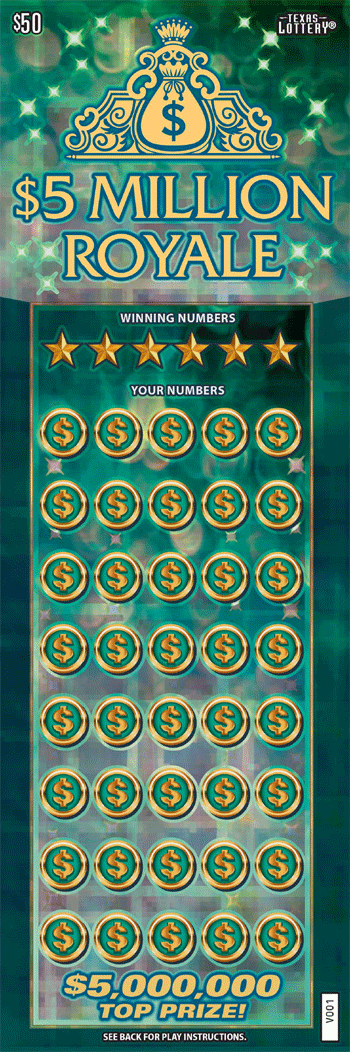 $5 Million Royale Texas scratch-off ticket