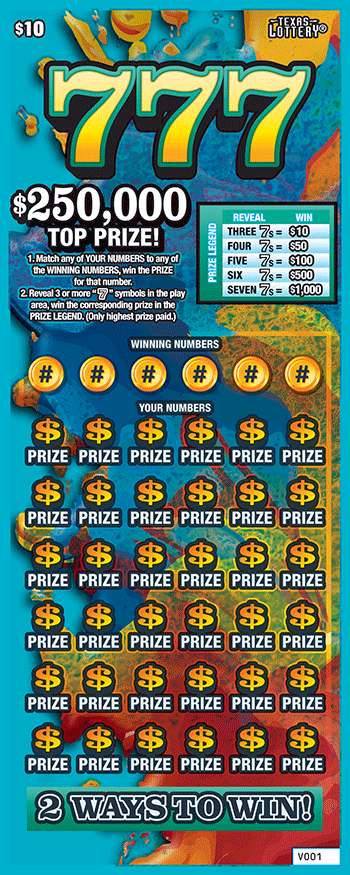 777 Texas scratch-off ticket