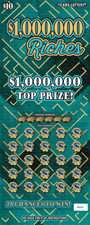 $1,000,000 Riches Texas scratch-off ticket