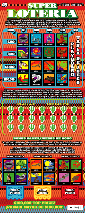 Super Loteria Texas scratch-off ticket