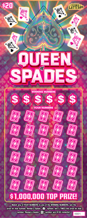 Queen of Spades Texas scratch-off ticket