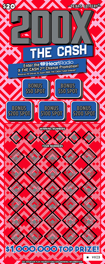 200X The Cash Texas scratch-off ticket