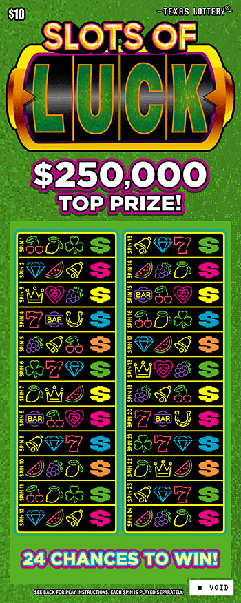 Slots of Luck Texas scratch-off ticket